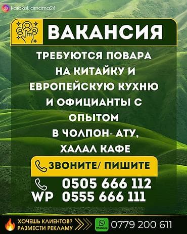 работа официанта в бишкеке без опыта: Требуются торговые представители 2 вакансии г. Каракол и районы — 1