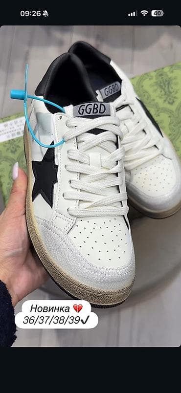 goose: Кроссовки, 38, Golden Goose, Б/у, цвет - Белый, Платная доставка, Самовывоз — 1