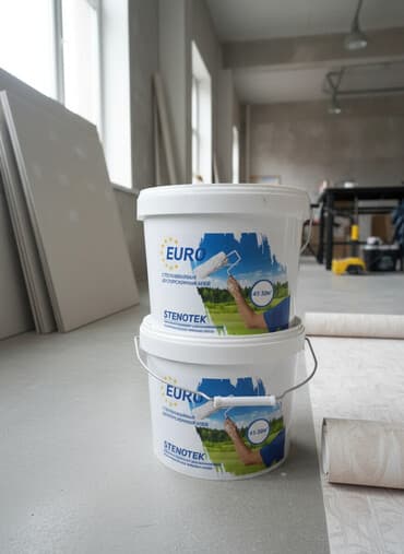 Плиточный клей: Стеклообои Euro Stenotek – это дисперсионный клей для наклеивания — 1