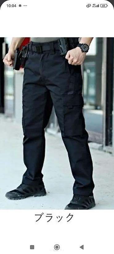 парадный ремень: Мужские брюки cargo (S–2XL) холодок тонкий ткань - Модель: прямого — 3