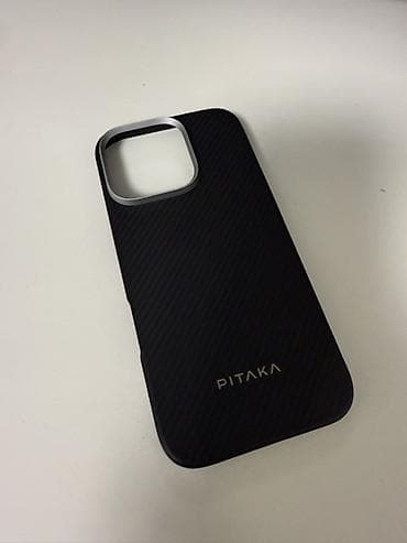 чехол карбоновый: Чехол PITAKA MagEZ Case для iPhone с магнитной поддержкой MagSafe. - — 1