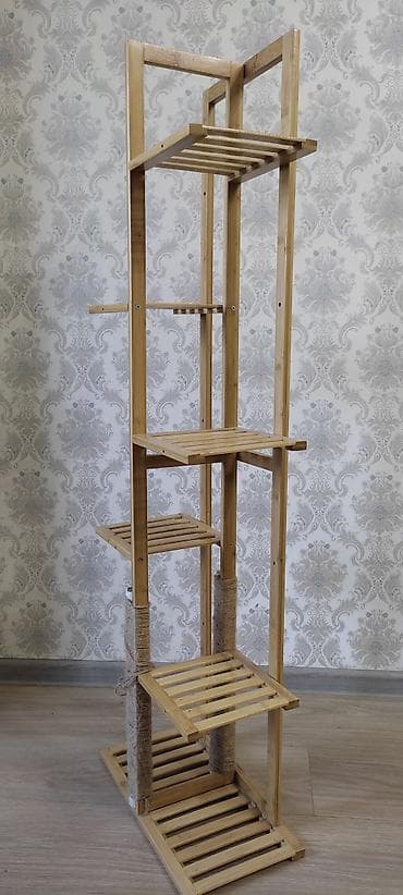 ротанговый мебель: Полка, этажерка для цветов, Дерево — 4