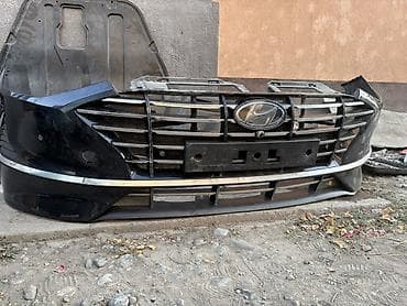 2107 капот: Передний бампер в сборе для Hyundai (оригинальный), черного цвета — 1