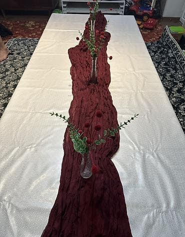 LED гирляндалар: Раскладной стол + набор ваз с искусственными ветками.Длина стола 4 — 2