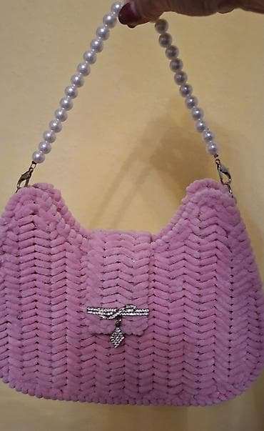 Классическая сумка, Материал: Полиэстер, Вязаная модель, Женские, Новый