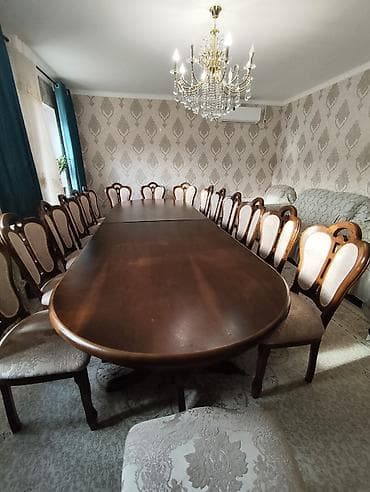 Стол и стул для зала, цвет - Коричневый