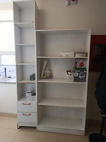 шкаф пенал с полками: Тумба для вещей и одежды, Без зеркала, ЛДСП, цвет - Белый — 6