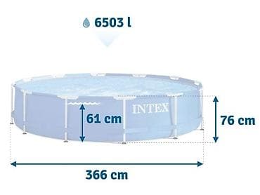 Спорт и хобби: Бассейн каркасный INTEX, 3,66х0,76 м (28210). Каркасный бассейн INTEX — 4