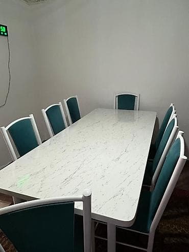 Дом и сад: Кухонный стол и стул, Б/у, Самовывоз, цвет - Белый — 1