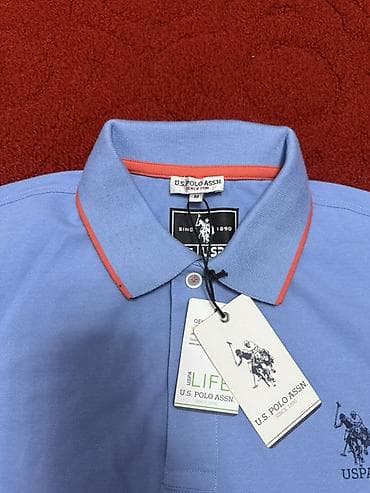 uspa: Мужская футболка, M, Us Polo Assn, Новый, цвет - Голубой, Самовывоз — 2