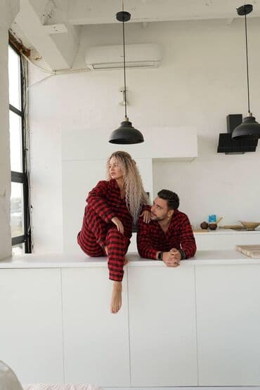 пижамный: Мужской домашний костюм, S, M, L, Новый, цвет - Красный, Самовывоз, Платная доставка — 4