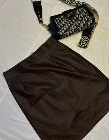 теннисный юбка: Юбка, Модель юбки: Прямая, Мини, Натуральная кожа, По талии, На запах, С вырезом — 5