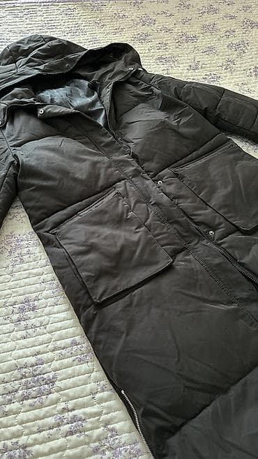 Женская одежда: Пуховик, Длинная модель, С капюшоном, 2XL — 2