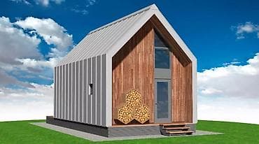 рабочий гародок: Проект компактного одноэтажного дома с мансардой в современном — 2