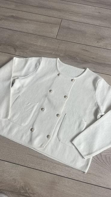 soft shell: Кардиган, Трикотаж, Короткая модель, Осень-весна, С карманами — 2
