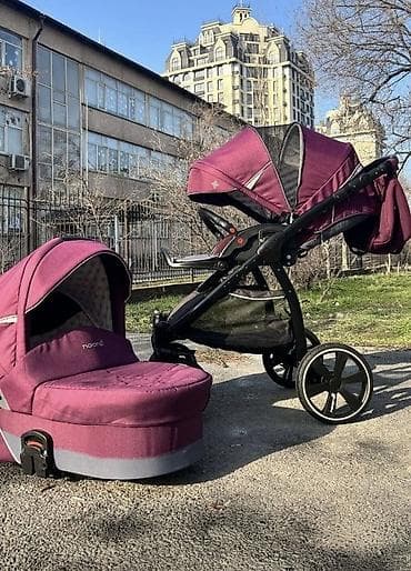 коляск: Коляска, Другой бренд, цвет - Фиолетовый, Б/у, Самовывоз, Платная доставка — 1