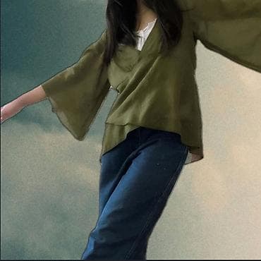 летняя кофточка: Зеленая блузка ✦ (h&m) размер: EUR 42, US 12 (похоже на S-M) — 2