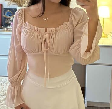 вечерние платья в пол для беременных: Блузка, Шифон, Однотонный — 2