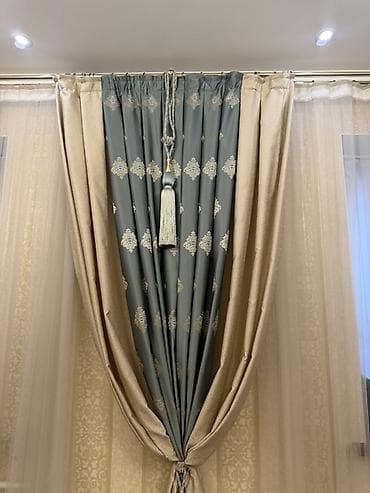 Текстиль: Комплект портьер и тюля для окна - Состав комплекта: плотные — 5