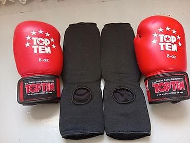 Перчатки: Набор для бокса/кикбоксинга: - Боксерские перчатки Top Ten, вес 8 oz — 2