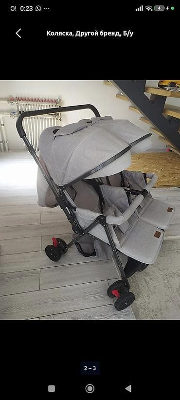 коляска на двоих: Коляска для двойни (прогулочная), формат side-by-side. С перекидной — 2