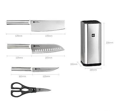 чехлы для ножей: Набор ножей с подставкой HuoHou Stainless Steel Kitchen Knife Set — 1