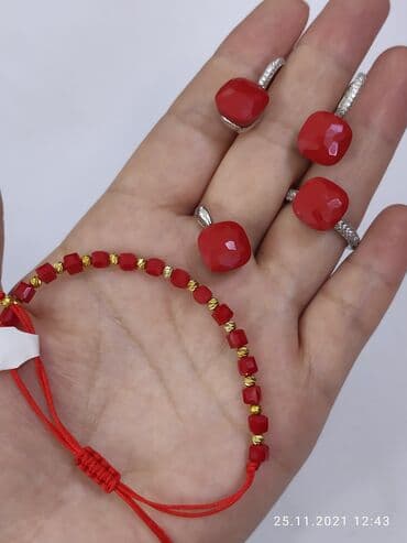 эксклюзивные свадебные пригласительные: Очень красивый Набор с камнями Кораллы по краям фианиты Италия — 3