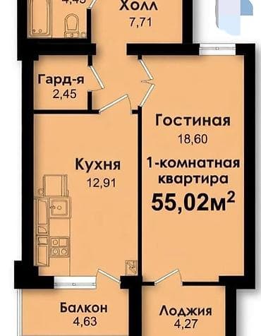 Недвижимость: 1 комната, 55 м², Технопарк Элитка, 15 этаж, ПСО (под самоотделку) — 6