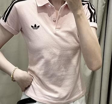 розовое: Женское поло Adidas Originals - Цвет: нежно‑розовый - Крой — 1