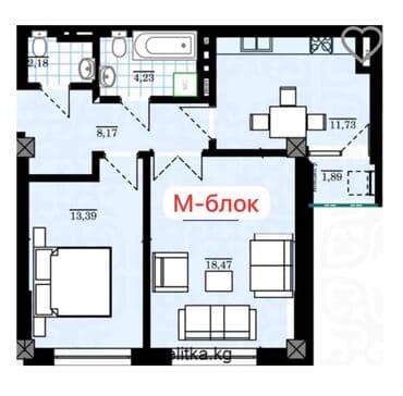 продаю дом бишкек: 2 комнаты, 60 м², Элитка, 14 этаж, Евроремонт — 6