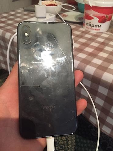 IPhone X, Б/у, 64 ГБ, Space Gray, Чехол, 74 %