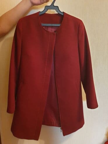 Пальто, Классика, Осень-весна, Кашемир, Короткая модель, На молнии, M