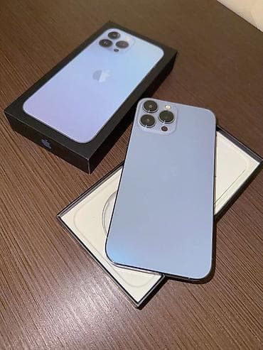 pokox3 pro: IPhone 13 Pro Max, Б/у, 256 ГБ, Sierra Blue, Коробка — 1