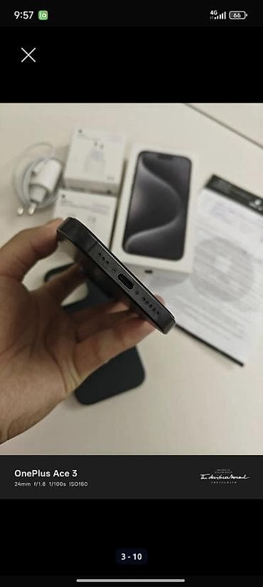 galaxy j5: IPhone 15 Pro, Б/у, 256 ГБ, Black Titanium, Зарядное устройство, Защитное стекло, Чехол, 83 % — 3