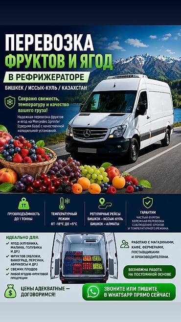 форсунки портер 1: Перевозка продуктов в рефрижераторе (Бишкек / Иссык-Куль / Казахстан) — 1