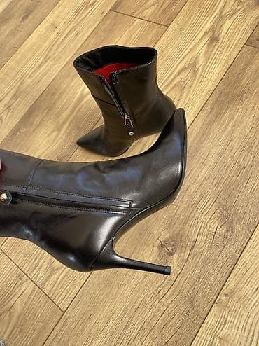 Мокасины и лоферы: Бордовые женские сапоги Ekoniка из бархата - Материал верха: мягкий — 5