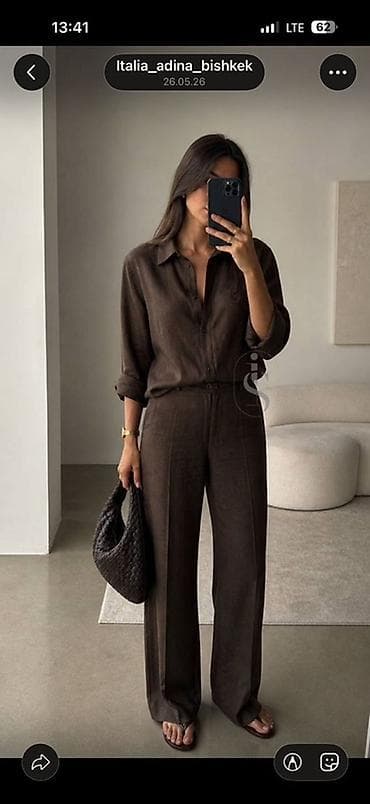 lining flex: Женский костюм из легкой натуральной ткани в стиле relaxed. Состав и — 1