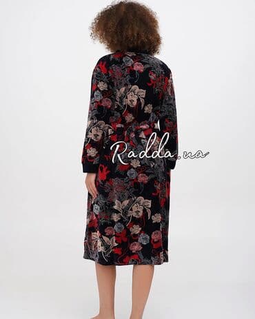 домашние халаты больших размеров: Халат, Велюр, Турция, M, L, XL — 4