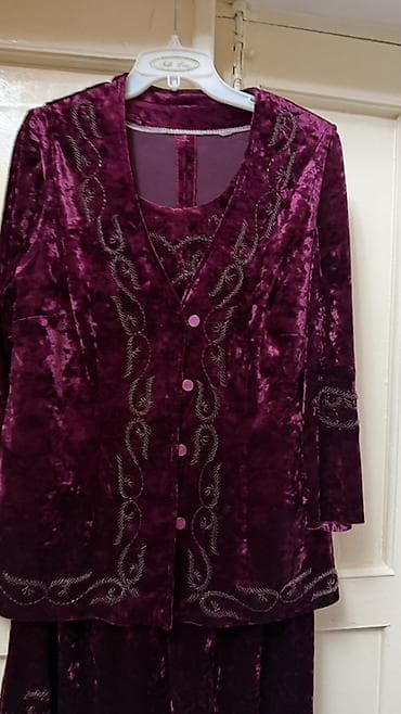 бархатные пиджаки женские: Вечерний комплект из велюра цвета спелой сливы. РУЧНАЯ РАБОТА Состав — 2