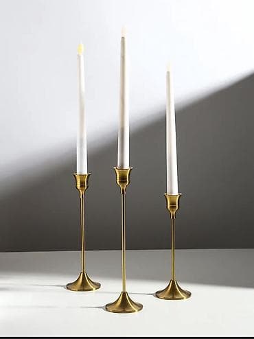 деко: Набор из 3 подсвечников для тонких свечей - Материал: металл с — 6