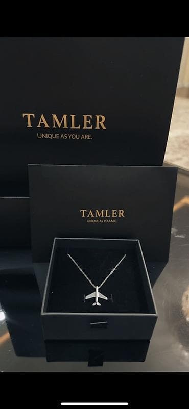 авиационные: Серебряная подвеска TAMLER в форме самолёта - Бренд: TAMLER (упаковка — 1