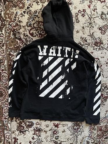 Толстовки: Мужская толстовка, 2XL, Off-White, Новый, цвет - Черный — 6