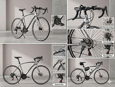 фикс gray: Шоссейный велосипед, Рама M (156 - 178 см), Б/у — 3