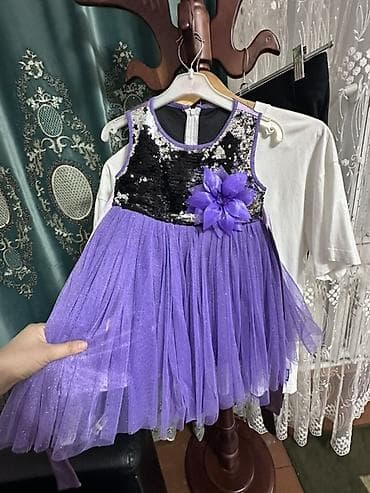 Детское платье, цвет - Фиолетовый at lalafo.kg Детское платье, цвет - Фиолетовый