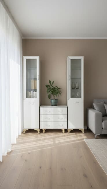 Гарнитур для зала, Б/у, Комод, МДФ, Самовывоз, цвет - Белый at lalafo.kg Гарнитур для зала, Б/у, Комод, МДФ, Самовывоз, цвет - Белый