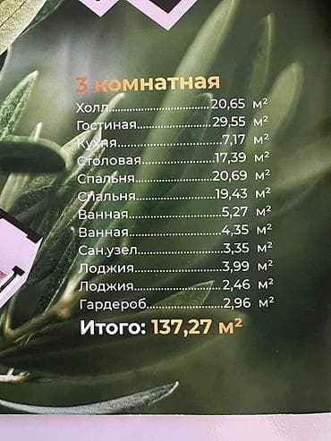 с подцелением: 3 комнаты, 137 м², Элитка, 8 этаж, Готовая ПСО (под самоотделку) — 2