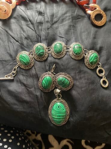 свадебное платье для высокой невесты: Серьги под серебро очень красивый весячий 2я комплект с зеленым — 4