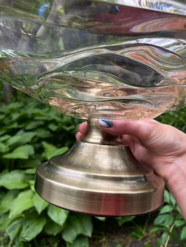 черепашка стекло: Ваза фруктовница из тонированного слегка оранжеватого стекла. Брала в — 4