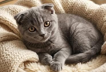 Шотландские вислоухие котята - Порода: Scottish Fold (вислоухие) - at lalafo.kg Шотландские вислоухие котята - Порода: Scottish Fold (вислоухие) -