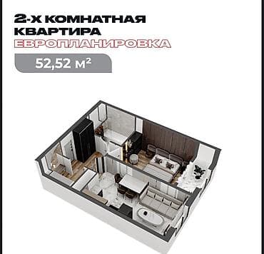 Недвижимость: Строится, Элитка, 2 комнаты, 52 м² — 1